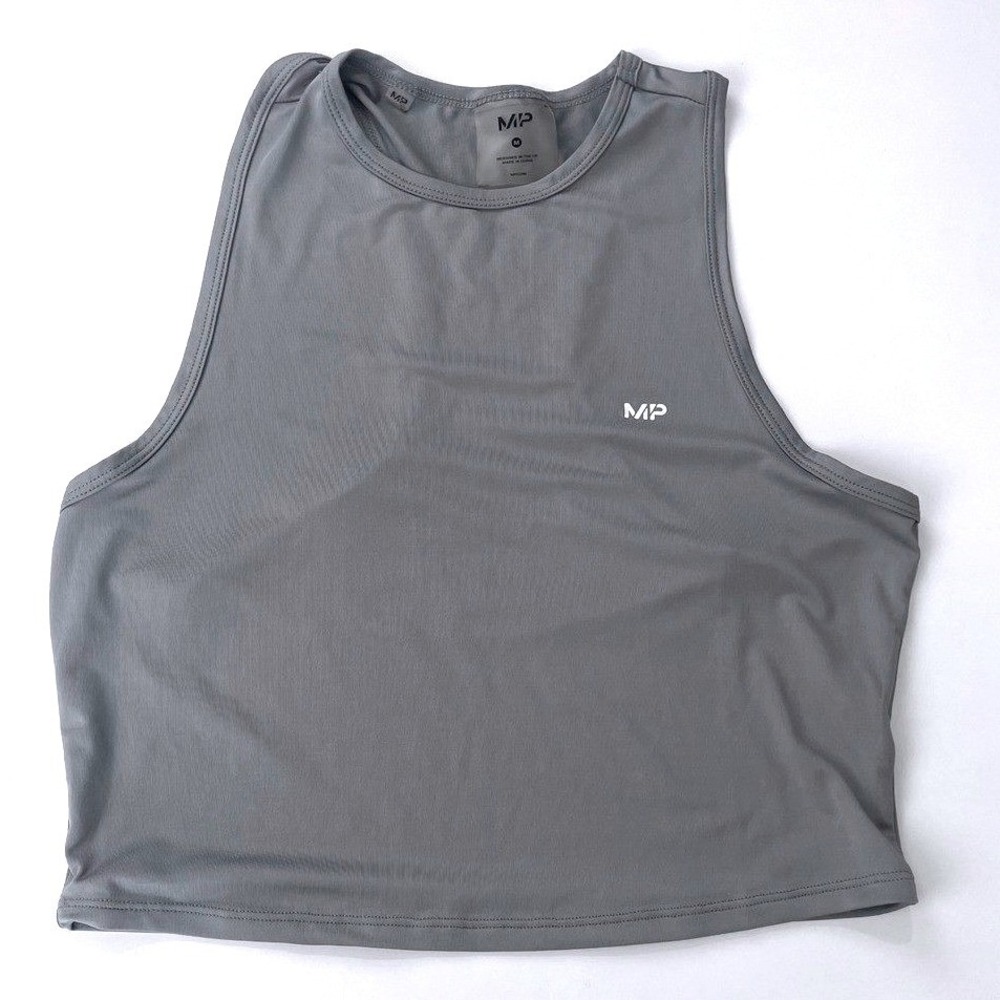 MP x Myprotein Grey Performance Racerback Tank Top Cropped Size M Athlete Womens